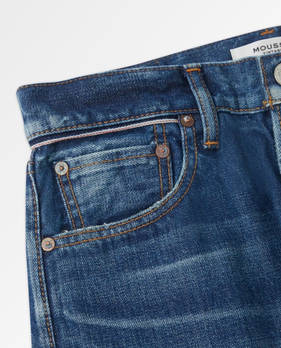 Wilbur Mid - rise Tapered Vintage Blue Jeans - PINK ARROWS
