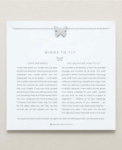 Wings to Fly Icon Necklace Silver - PINK ARROWS