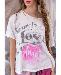 Your Aura Love Vintage White Tee - PINK ARROWS
