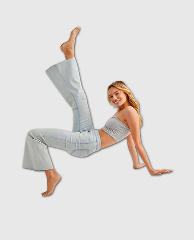 Youthquake Crop Flare Bleached Out - PINK ARROWS