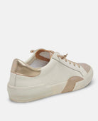 Zina Plush Sneakers White Gold Leather - PINK ARROWS
