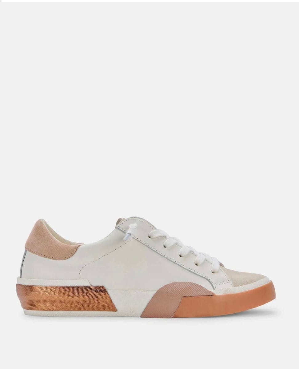 Zina Sneakers White Tan Leather - PINK ARROWS
