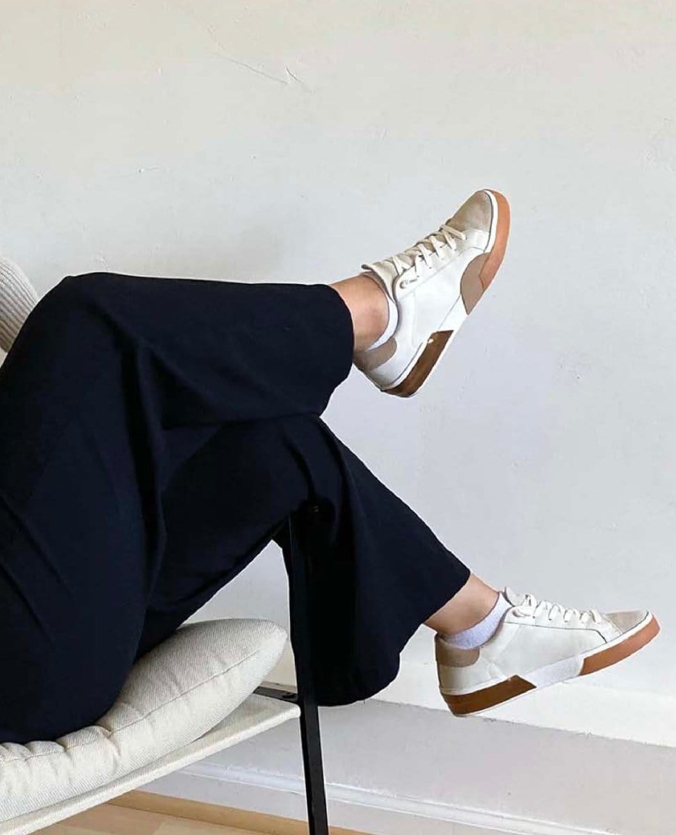 Zina Sneakers White Tan Leather - PINK ARROWS